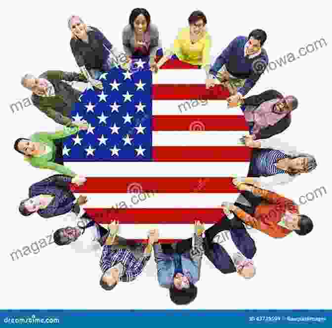 A Group Of People Gathered Around The American Flag, Their Faces Expressing Pride And Patriotism. DELINEATIONS Of AMERICAN SCENERY And CHARACTER