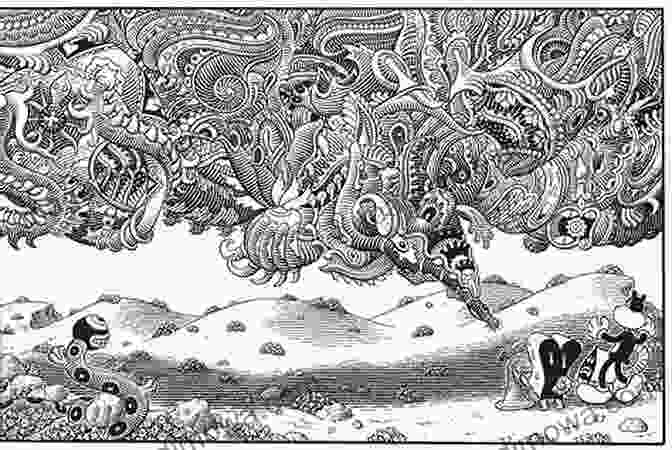 A Page From Jim Woodring's The Body Fantastic, Showing A Group Of Anthropomorphic Animals Engaged In A Strange Ritual. The Body Fantastic Jim Woodring