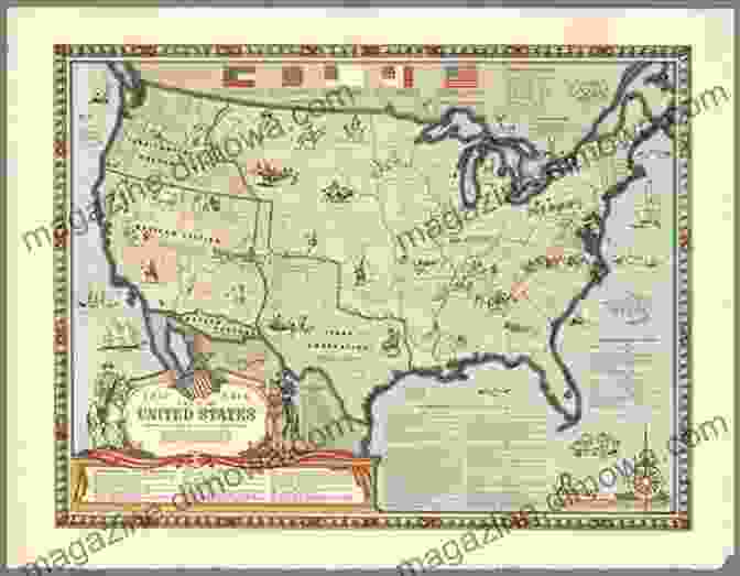 An Old Map Of The United States, With Its Boundaries And Major Cities Marked. DELINEATIONS Of AMERICAN SCENERY And CHARACTER