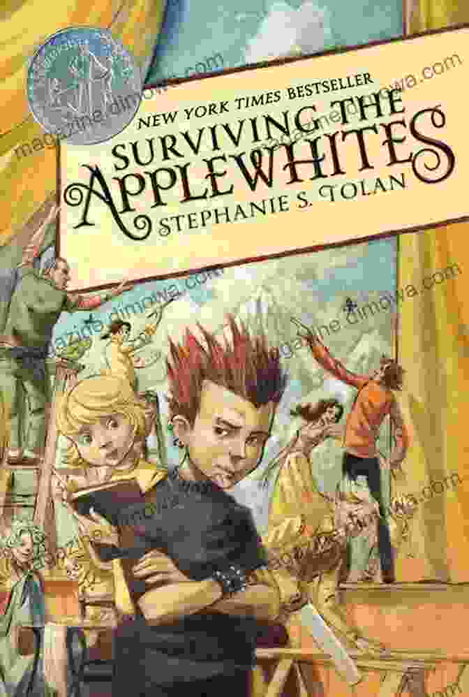 Cover Of The Book 'Surviving The Applewhites' By Stephanie Tolan, Featuring An Illustration Of A Young Boy Surrounded By A Colorful Family Surviving The Applewhites Stephanie S Tolan