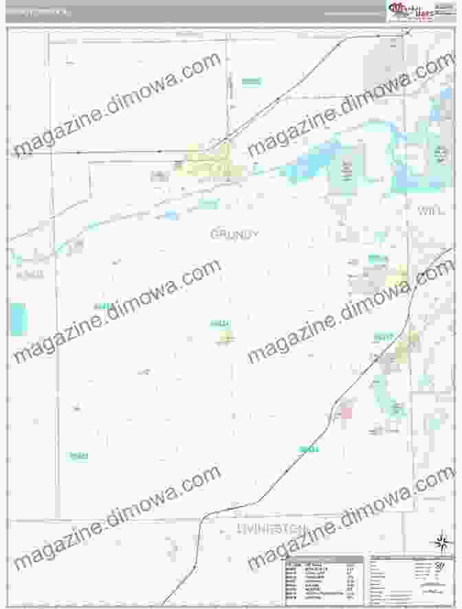 Map Of Grundy County, Illinois Highlighting Major Fishing Locations Grundy County Illinois Fishing Floating Guide Book: Complete Fishing And Floating Information For Grundy County Illinois (Illinois Fishing Floating Guide Books)